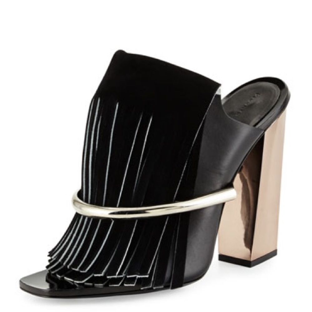 Proenza Schouler Size 38 Fringe Morolo Mules.